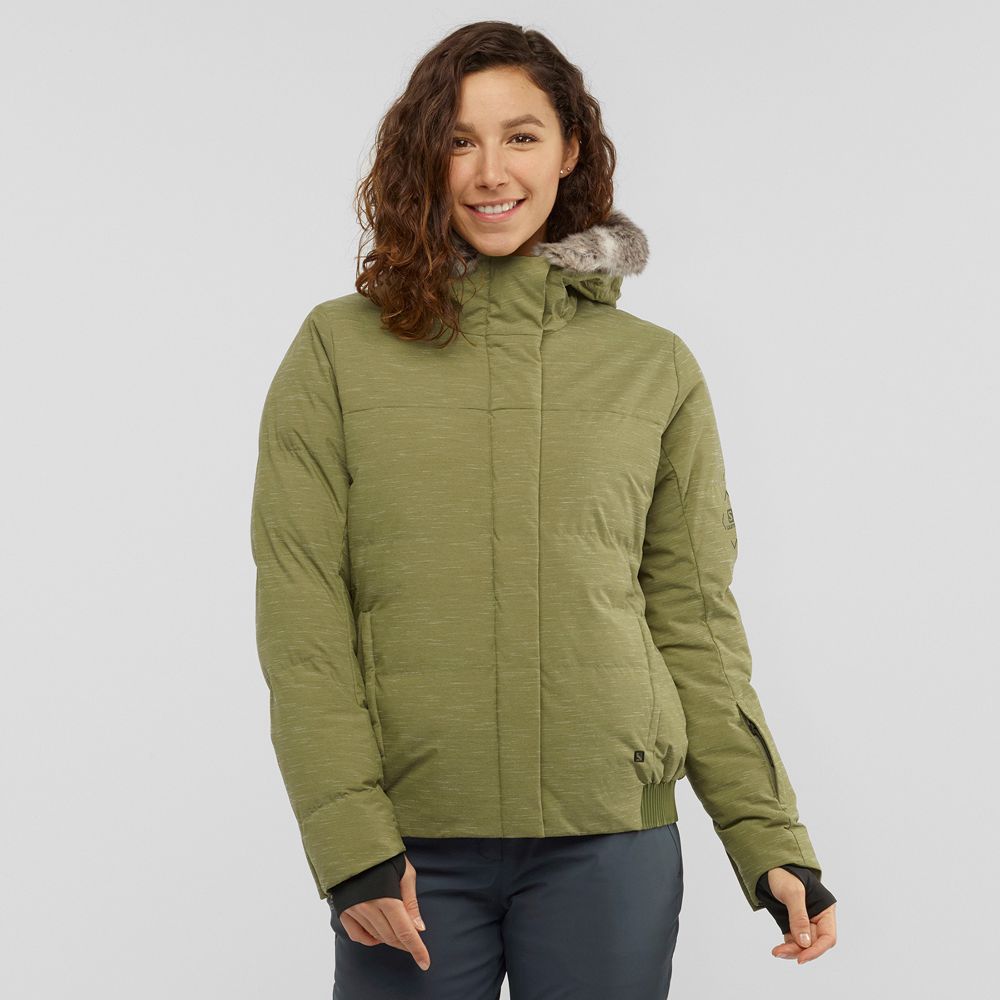 Salomon SNUGGLY WARM W Chaqueta Esqui Mujer - Verde Oliva Verde - Colombia (49601-VMJQ)